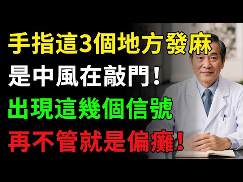 手指這3個地方發麻，是中風在敲門！神經內科主任：出現這些信號，血管已堵80%，再不管就是偏癱！健康知识#健康知识 #健康飲食 #養老生活 #老年健康 #樂齡健康