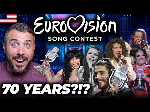 American Reacts to Every Eurovision Winner Ever (1956–2025) 🥇🇪🇺