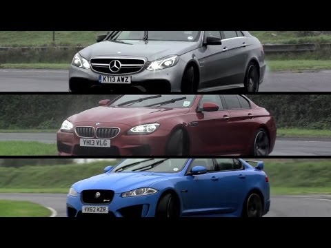 Mercedes-Benz E63 AMG S v BMW M6 Gran Coupe v Jaguar XFR-S - /CHRIS HARRIS ON CARS