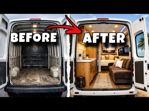 He Build a $2,000 Cargo Van into a Dream Tiny Home (Full ASMR Build)