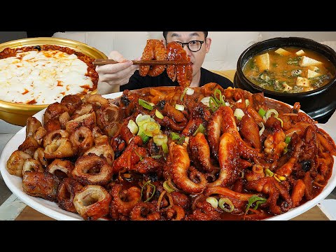 ASMR MUKBANGㅣSpicy Webfoot Octopus & Pork entrailsㅣEATING SHOW