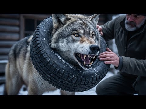 Lobo atrapado en una llanta durante 2 años… hasta que un hombre solitario decidió salvarlo