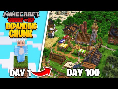 100 Days in a 1x1 EXPANDING WORLD in Minecraft