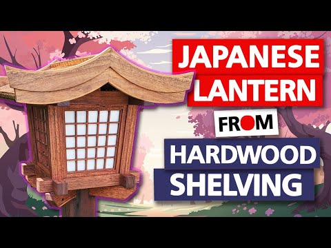Japanese Shrine Lantern from Old Hardwood Shelves