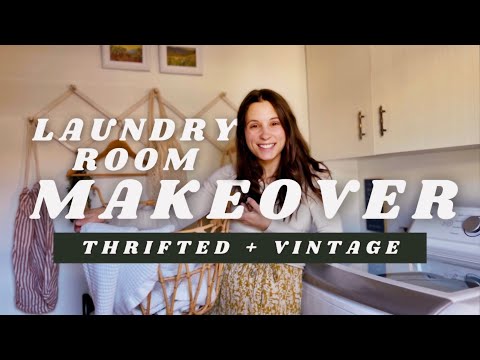 Laundry room makeover for cheap or FREE! Thrifted + Vintage