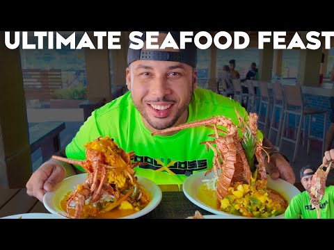 MASSIVE SEAFOOD FEAST OF KING CRAB LOBSTER AND FISH!!! JAMAICA FOOD HISTORY AND CULTURE!