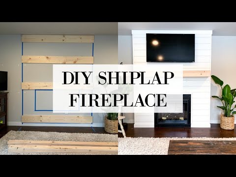 DIY SHIPLAP FIREPLACE | WALL TRANSFORMATION