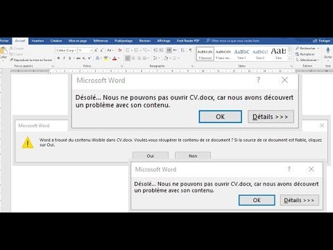 Word - Comment réparer un document endommagé