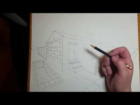 How to draw a house in 2 point perspective part 2