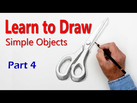 Learn to Draw Simple Objects: How to Draw Scissors step by step - PaulPriestleyArt