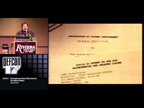 DEF CON 17 - Jason Scott - That Awesome Time I Was Sued for Two Billion Dollars