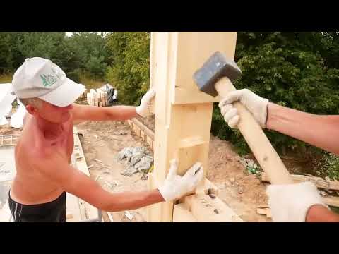A house out of the vertical timber. From start to finish