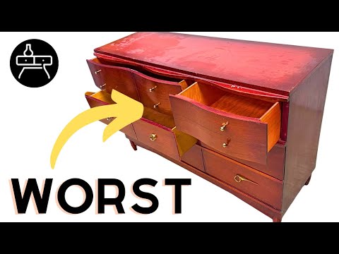 Stripping off the WORST Red Finish I've Ever Seen...