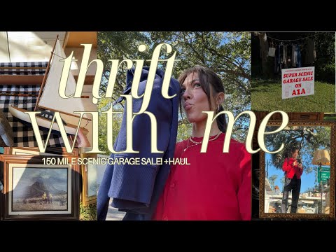thrift with me! Let's go to a 150 Mile Garage Sale! + my thrift haul!