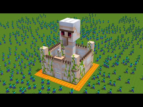 I built an IRON GOLEM castle for the ZOMBIE APOCALYPSE in Minecraft!