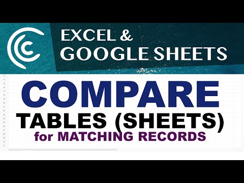 Compare Sheets (Tables) in Excel & Google Sheets for Matches