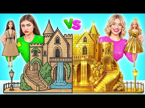 เราสร้างบ้านตุ๊กตาที่ยอดเยี่ยม ความท้าทายคนรวย vs คนจน | ช่วงเวลาที่ตลก Super Hyper DO