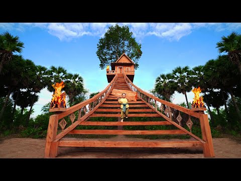 Survival Girl Living Alone 100 Days Building A Temple Treehouse Modern Luxury Billionaire Dream Live