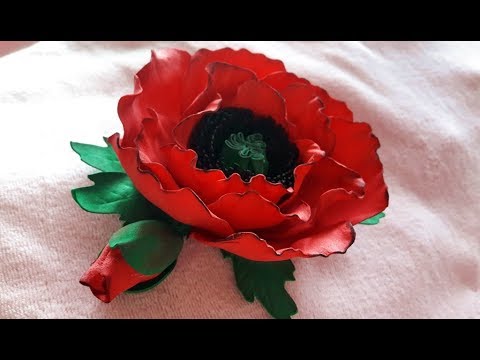 Foamiran poppy. Just like the real thing ;) Foamiran flowers, easy and beautiful!