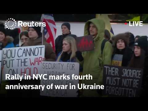 LIVE: Rally in NYC marks fourth anniversary of war in Ukraine