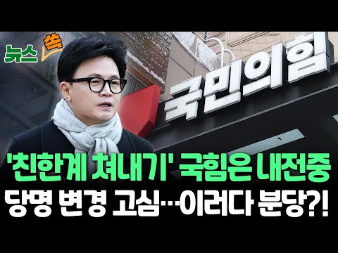 '친한계 찍어내기' 국힘, 이러다 분당 가나…장동혁 '당명 변경' 고심, 보수 대개조? [뉴스쏙] / 연합뉴스TV(YonhapnewsTV)