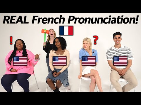 4 Americans Try to Pronounce French Words!! (Is It The Real Pronunciation?)