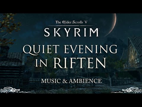 Quiet Evening in Riften | Peaceful Skyrim Music & Ambience | 3 Hours