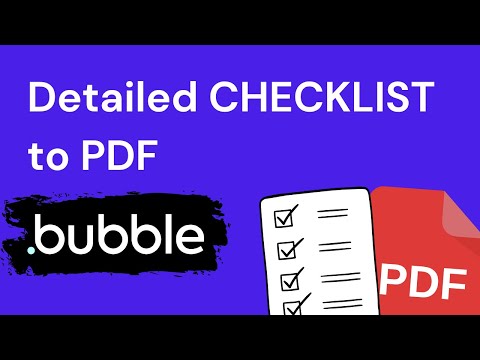 Create PDFs of detailed CHECKLISTS in Bubble.io (tutorial)