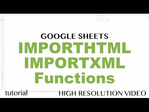 IMPORTHTML, IMPORTXML Functions - Google Sheets Tutorial to Extract from Web Pages to Spreadsheets 2