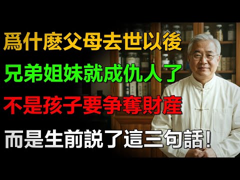 父母走了，為什麼兄弟姐妹就成仇人了？不是因爲錢，而是因爲父母生前說了這「三句糊塗話」！句句如刀，割斷手足情！你是不是也常掛在嘴邊？