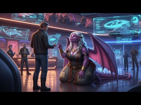 'Don't buy the spaceship, buy me!' — pleaded the Fat Dragon Woman to the Human Veteran. SCi-Fi Story