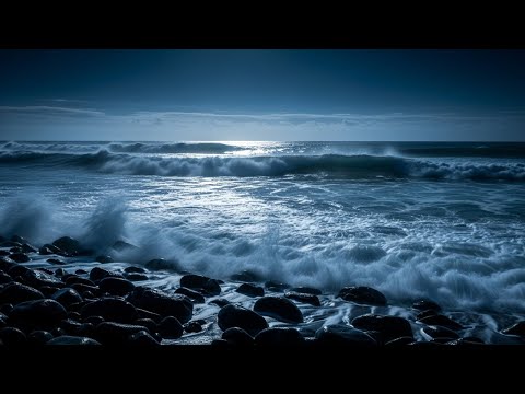 Soothing Ocean Waves at Night 🌊 Peaceful Beach Sounds for Natural, Restful Sleep