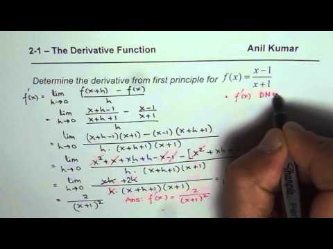 Derivative by First Principle for Rational Function