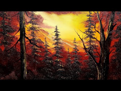 Bob Ross Oil Painting Tutorial by Certified Ross Instructor | Beginner Oil Painting Demo Free