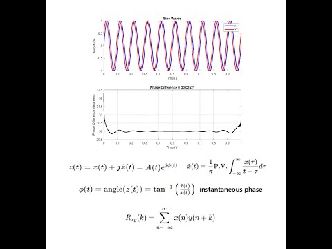 Phase Difference Calculation Between 2 Signals (Using Hilbert Transform and Cross Correlation)