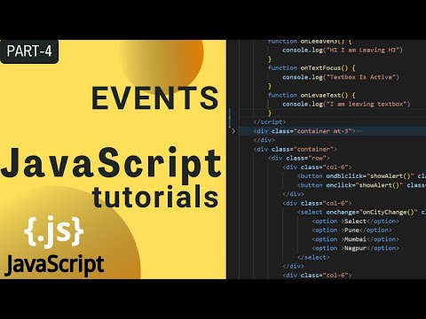 Events In JavaScript | JavaScript Tutorial | JavaScript tutorial for beginners | Part 4