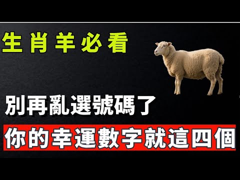 生肖羊必看，別再亂選號碼了，你的幸運數字就這四個。【肖天師道玄】#生肖 #命理 #運勢 #屬相 #風水