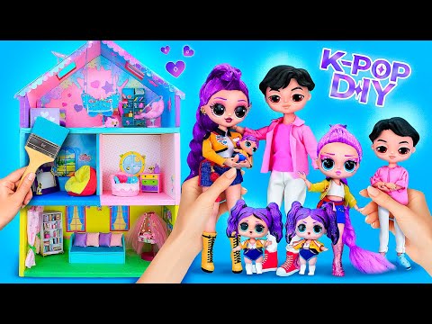 K-Pop Big Doll House Makeover! 7 Huntrix DIYs for L.O.L. Dolls