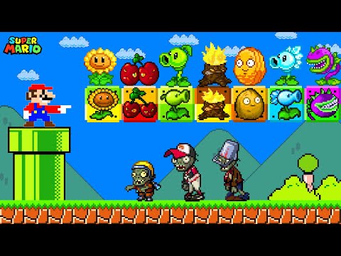 Super Mario Bros., But ALL Plants Vs. Zombies Blocks Are Customizable | PVZ Animation