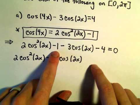 Using Double Angle Identities to Solve Equations, Example 1