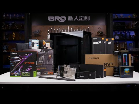 「BRO」4K Water Cooled PC Build PHANTEKS NV9 AMD RYZEN 7 9800X3D With RTX5090 NV9黑色海景房 #pcbuild