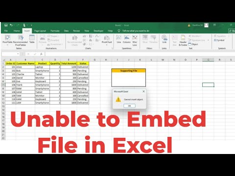 Unable to Embed File in Excel! #error #solution  #exceltips #exceltricks