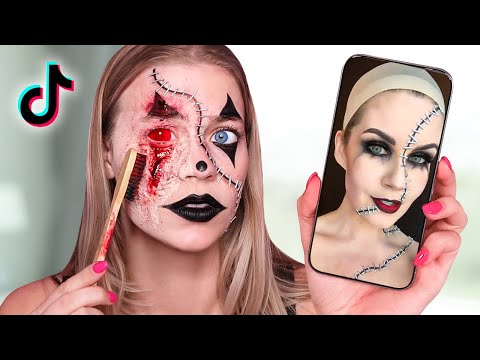 Testing VIRAL Halloween Makeup Hacks From TIKTOK