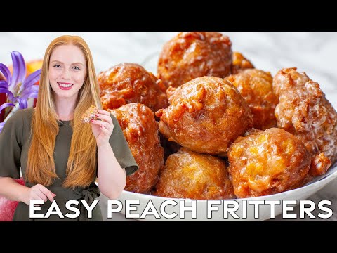 Easy Glazed Peach Fritters Recipe - Perfect for summer!