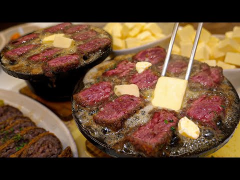 deep fried in butter!! Japanese Beef Cutlet, Gyukatsu - Korean street food