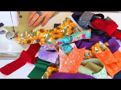 How to Turn Leftover Fabric Strips into a BEAUTIFUL and EASY to Sew Patchwork Rug!! 😍