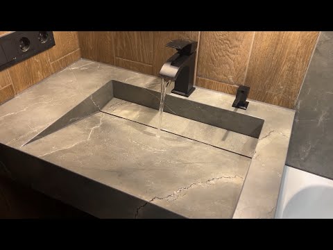 Изготовление раковины из керамогранита. Все этапы, с разметки до установки.