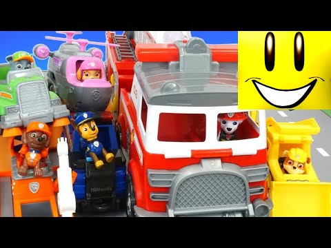 Paw Patrol Ultimate Rescue Fire Truck Toys Pups Rescue Animals in Adventure Bay!