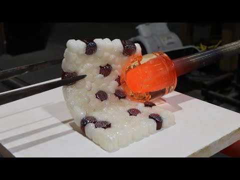 Handblown Glass Murrine Piece, Full Glassblowing Process