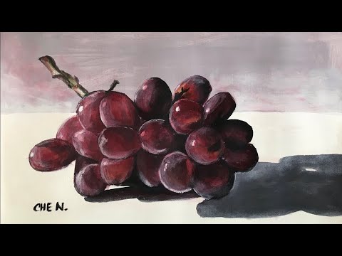 Realistic /Dimensional Grapes Painting Tutorial by Cheryl Navarro